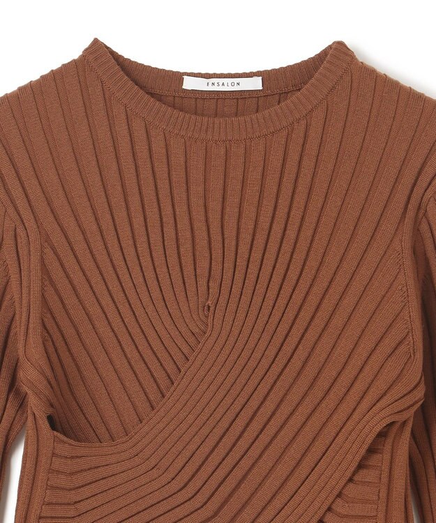 BEIGE， 【WEB限定】AMBRE / キャミ付きクロップドニット Camel