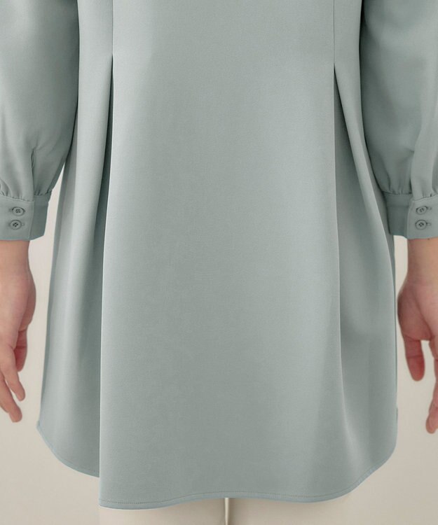 Tiaclasse L 【洗える】アシンメトリ―タックチュニック ブルー