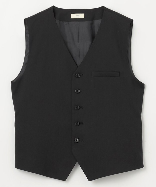 NAVE 【Nave・セットアップ可】ウールポリエステルツイルベスト ブラック系