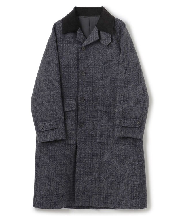 JOSEPH HOMME ニードルパンチグレンチェック　シングルブレストトレンチコート ネイビー系3