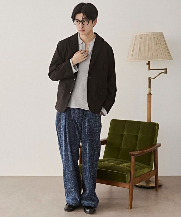 WEGO スキッパーニットポロ グレー