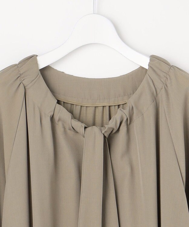 自由区 L 【SHIHOさん着用】TWドレープツイル3WAYボウタイ ワンピース モカ