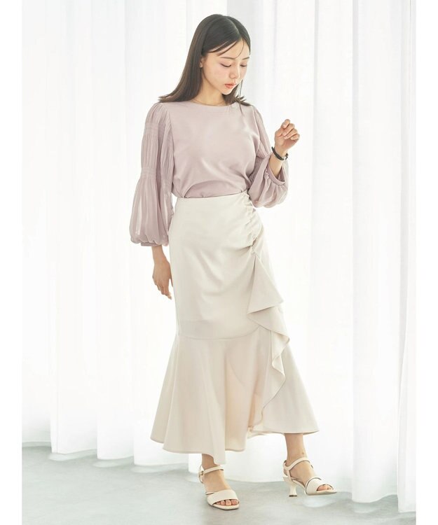 earth music&ecology マジョリカプリーツプルオーバー Pink Beige