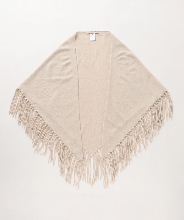 自由区 【洗える】ソフトウールハイゲージ フリンジストール ベージュ系