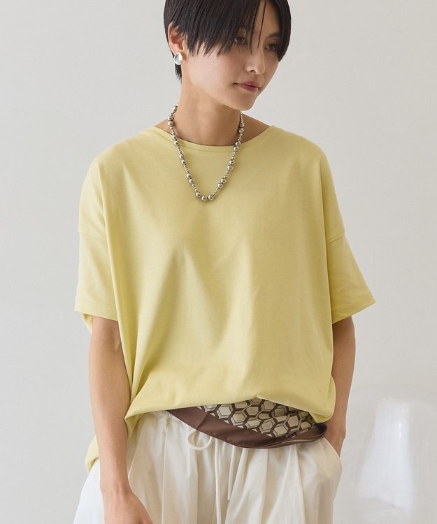 AMERICAN HOLIC 【接触冷感+UVカット】半袖コクーンカットプルオーバー Yellow