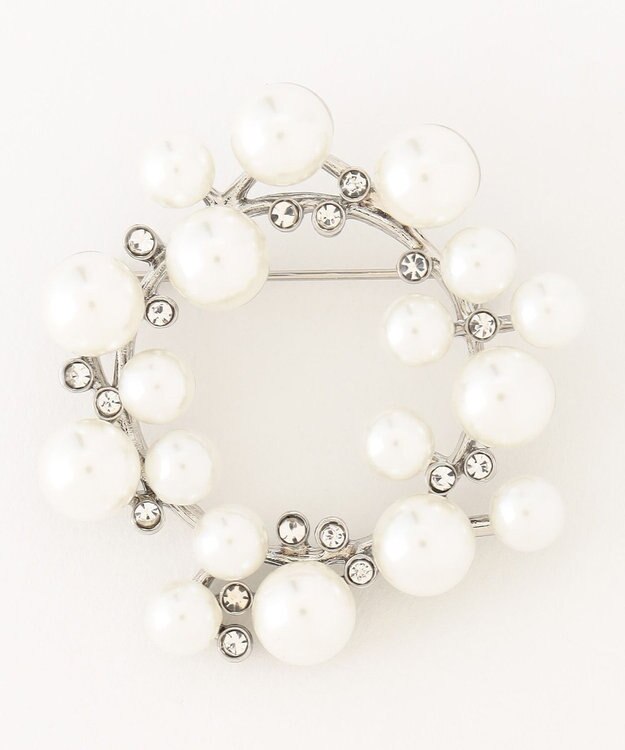 ANY SIS サークルパール調 ブローチ シルバー