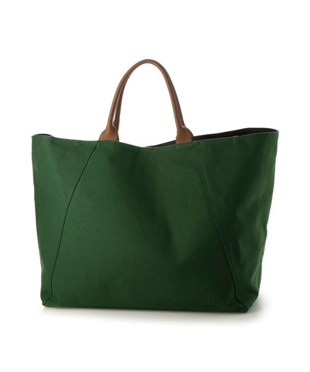 UNBILLION perche パラフィンキャンバス2wayボストントート グリーンブラウン
