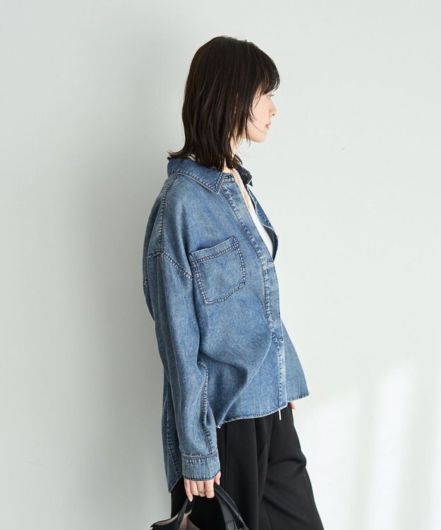 YECCA VECCA 【販売なし】バイオ加工ウ゛ィンテージデニムシャツ Gray