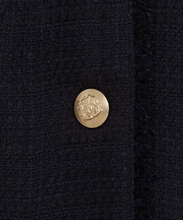 WEGO 【ANGIE VINTAGE/オケージョン対応 / セレモニー対応】ノーカラー ツイードジャケット ネイビー