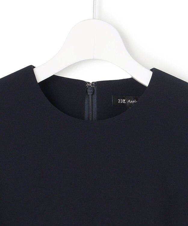 23区 S 【APPLAUDIR】クリアジョーゼットコンビ ドレス ネイビー系