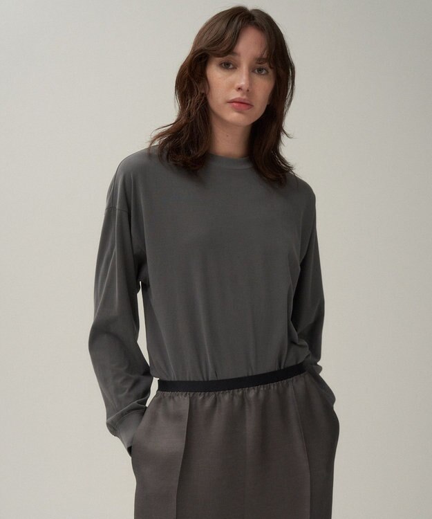ATON FRESCA NUBACK | ロングスリーブTシャツ CHARCOAL GRAY
