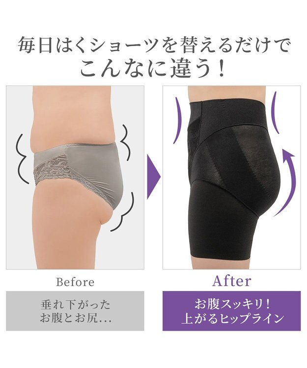 BRADELIS New York 【カヤビューティーラボ】ヒップUP!二分丈ショーツ24 補正 ブラック