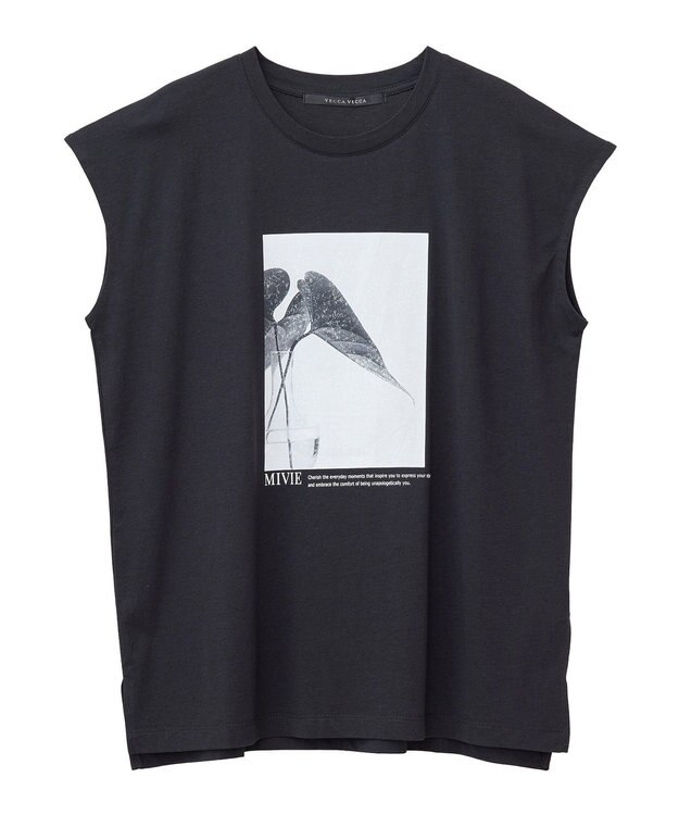 YECCA VECCA フォトプリントノースリーブTee Off White