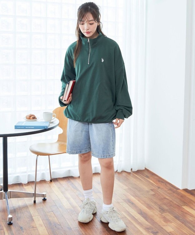 WEGO 【ユニセックス着用ITEM】別注　U.S POLO ASSN.　ハーフZIPPO ダークグリーン