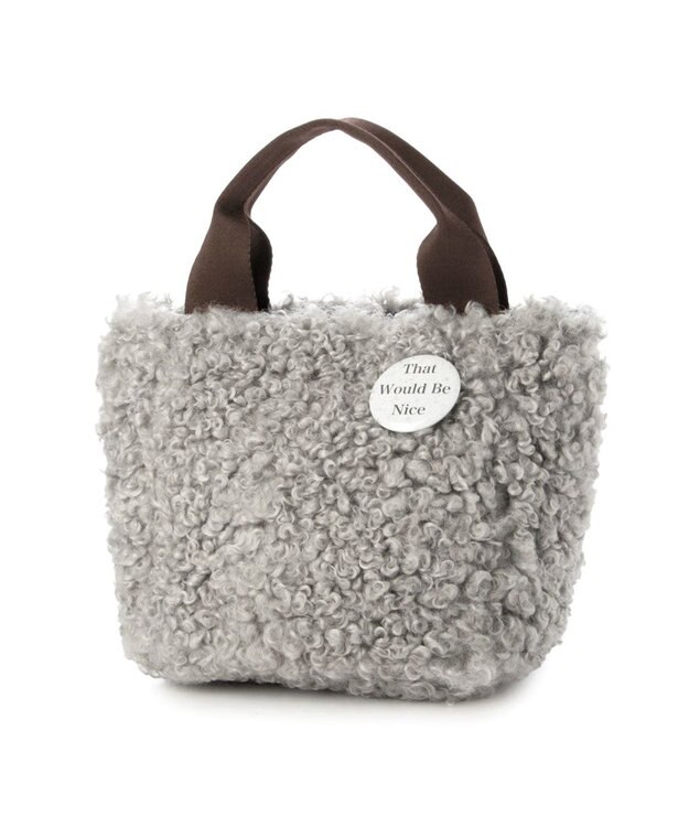 UNBILLION カシュカシュ cachecache / フェイクファー×チェック柄リバーシブルトート GY