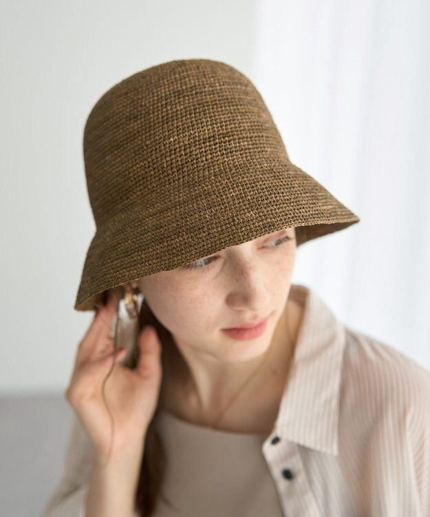 YECCA VECCA 【CONTROL FREAK】ラフィアバケットハット Mocha