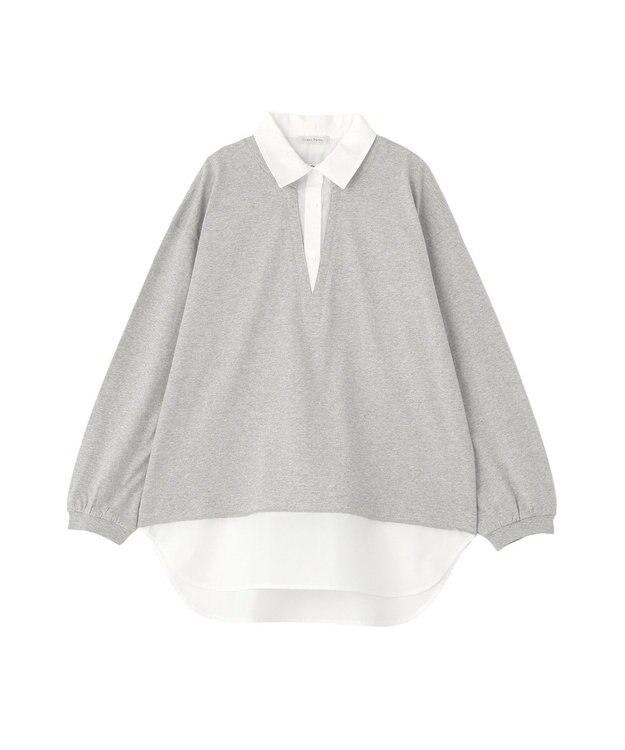 Green Parks 衿レイヤードッキングチュニック Gray Mixture