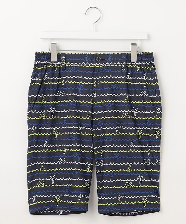 23区GOLF 【MEN】【ストレッチ・撥水】ウェーブロゴ柄 ハーフパンツ ネイビー系5