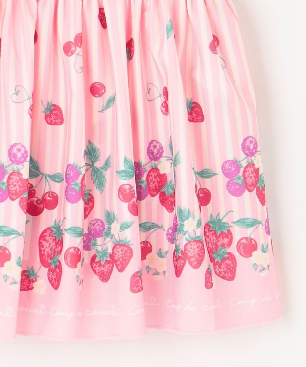 ANY KIDS ストライプ×フルーツ ワンピース 水着 ピンク系