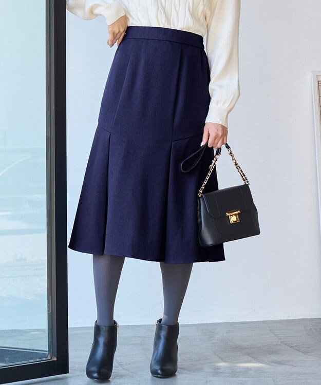 ANY SIS 【洗える】タックマーメイド スカート ロイヤルブルー