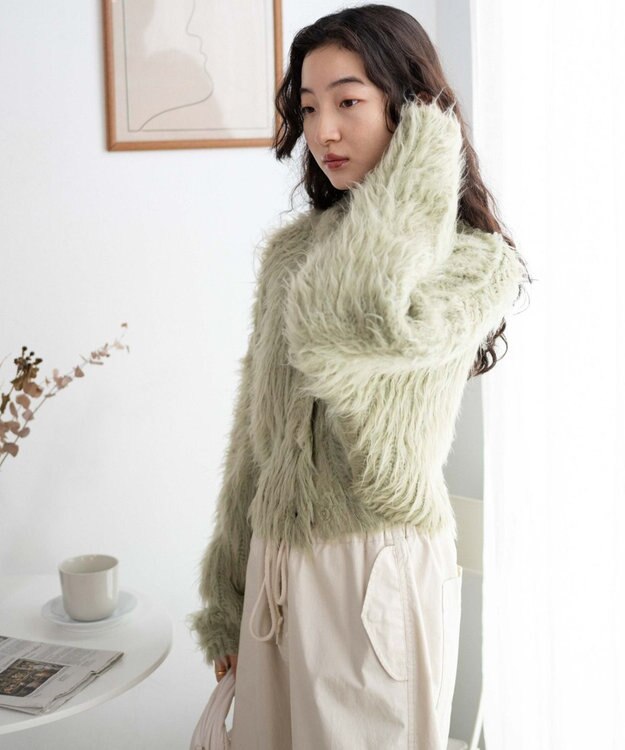 WEGO モンスターニットカーディガン グリーン