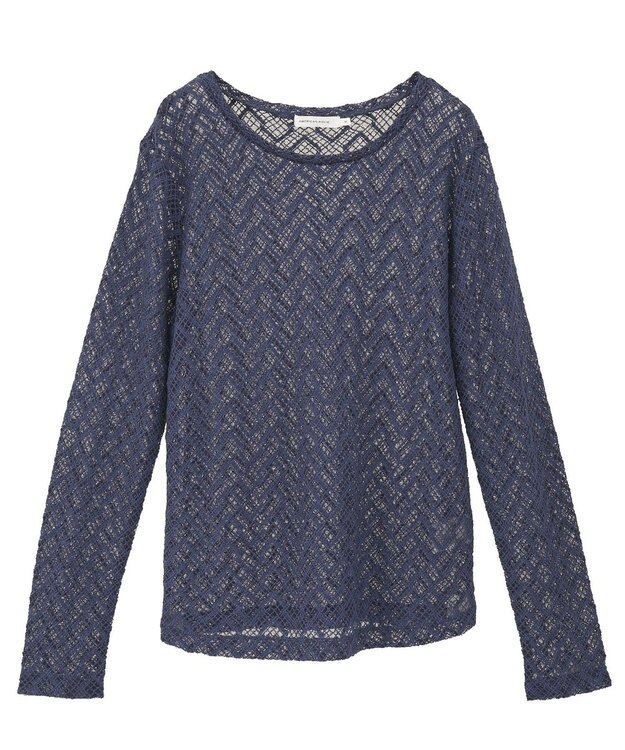 AMERICAN HOLIC レース長袖プルオーバー Navy