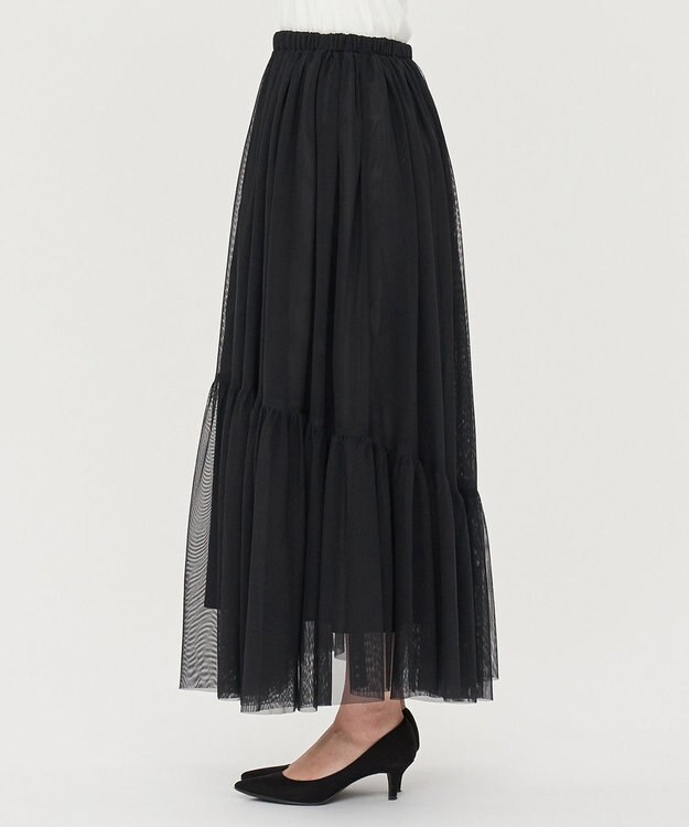 uncrave 【洗濯機洗い可】カクテルチュール スカート（uncrave STANDARD） ブラック