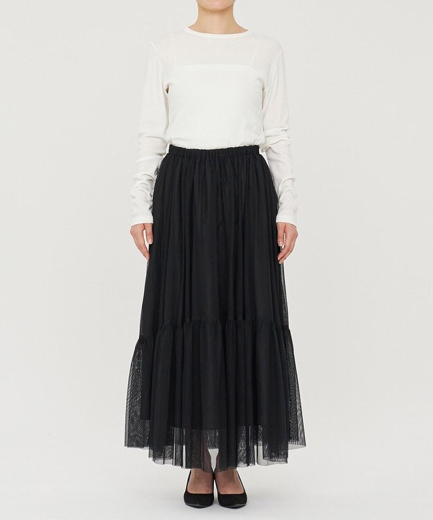 uncrave 【洗濯機洗い可】カクテルチュール スカート（uncrave STANDARD） ブラック