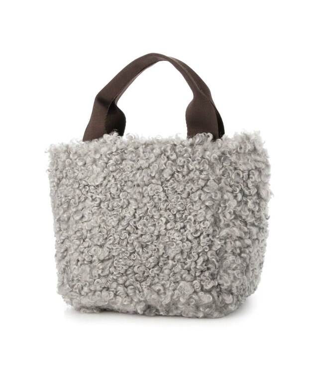 UNBILLION カシュカシュ cachecache / フェイクファー×チェック柄リバーシブルトート GY