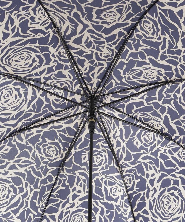 MOONBAT 【雨傘】ミラ・ショーン (mila schon) 薔薇 ナイロンサテン 長傘 ネイビーブルー
