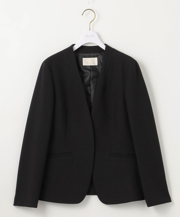 ANY SIS 【保温効果/ストレッチ】シリーズ累計13万枚突破！ビューティサーモ ノーカラージャケット ブラック