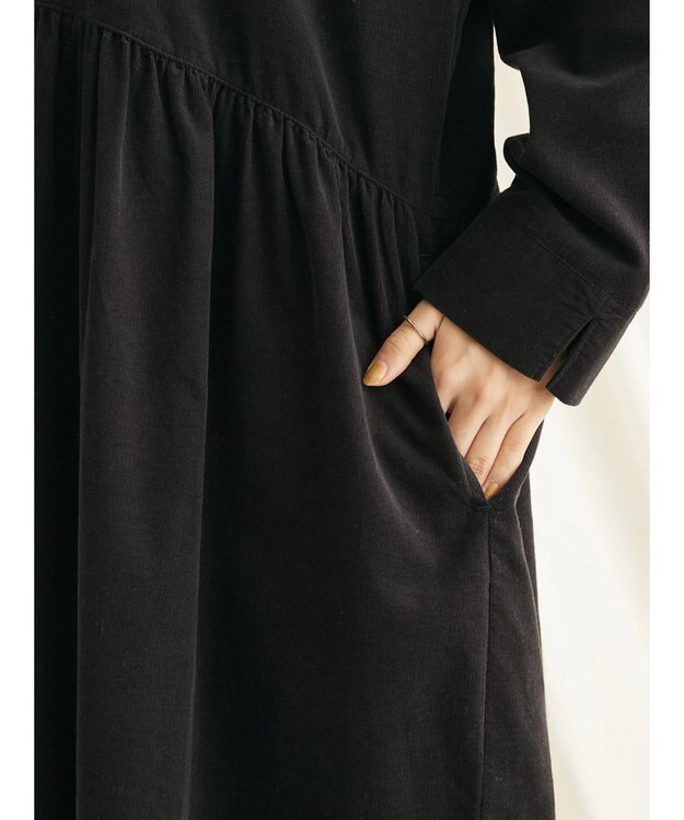 CRAFT STANDARD BOUTIQUE コーデュロイアシンメトリーワンピース Charcoal Gray