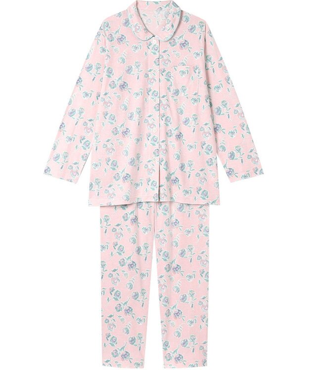 Wing パジャマ 長袖 長ズボン 綿100%(本体) 天竺素材 レディース EP8072 ウイング／ワコール ピンク