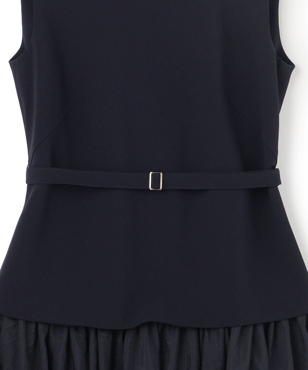 23区 S 【APPLAUDIR】クリアジョーゼットコンビ ドレス ネイビー系