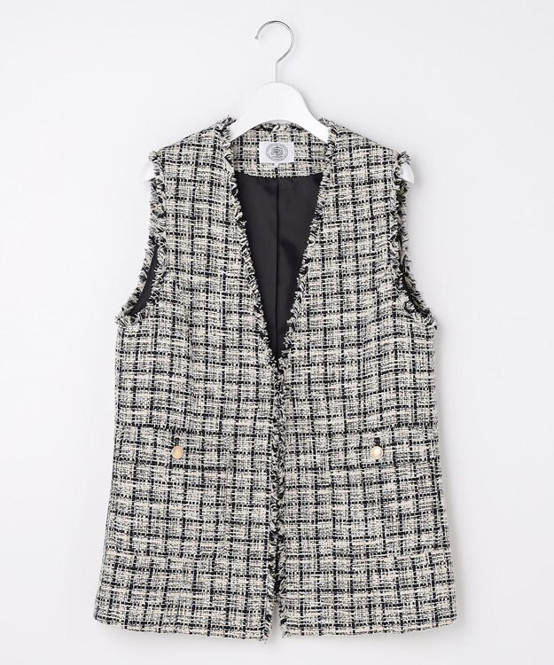 J.PRESS LADIES L ファニーツイード ジレ ベージュ系