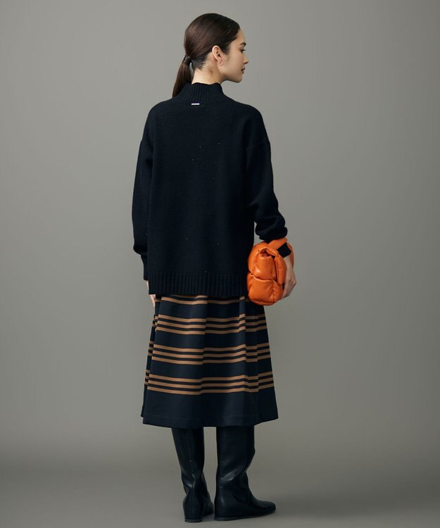 自由区 ポリエステルホールガーメント スカート ブラック×モカ