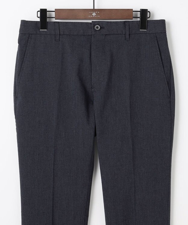 JOSEPH ABBOUD 【ウエストも伸びる!オーガニックコットン使用】サマームリネ パンツ ネイビー系