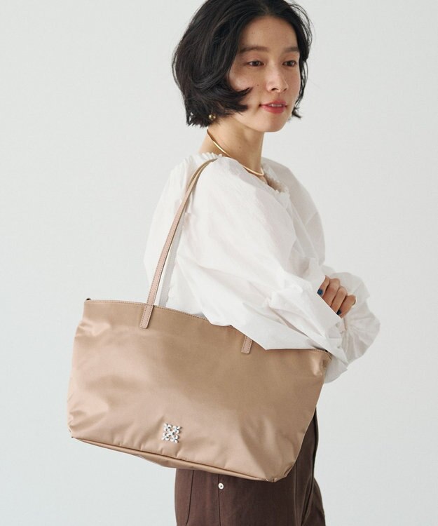 russet バイカラーレザーハンドルトートバッグ(SF-279) PinkBeige