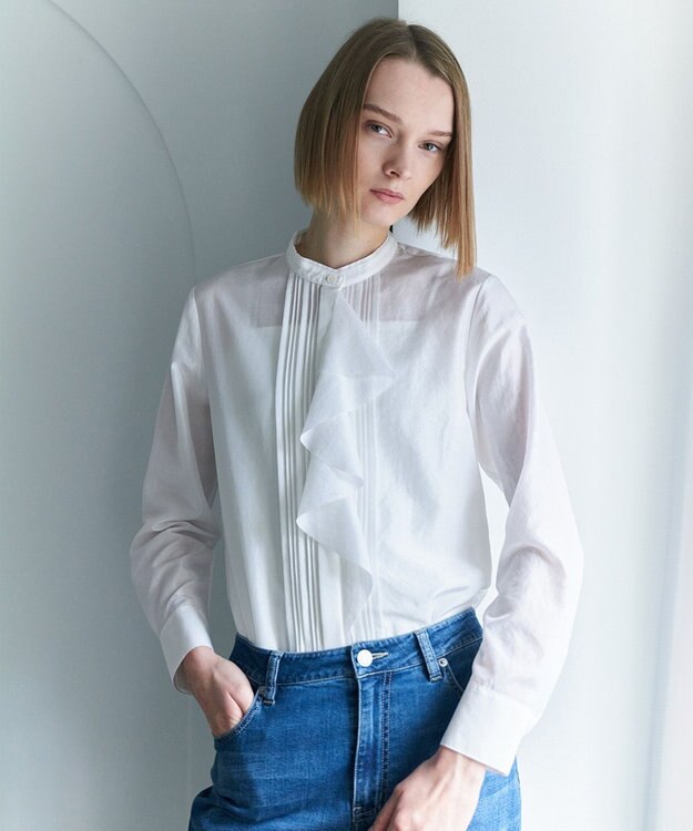 ICB 【2WAY】 セシェシルキーローン ラッフルブラウス オフホワイト