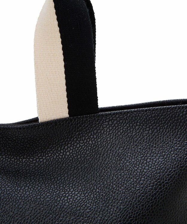 TOPKAPI 【Breath TOPKAPI】SCOTCH GRAIN スコッチグレイン プレーン 2トーンテープ ロングハンドル トートバッグ L ブラック