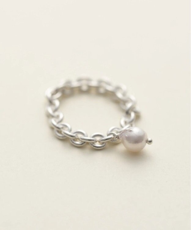 yoaa シルバー925 ピンクアコヤチェーンリング シルバー925