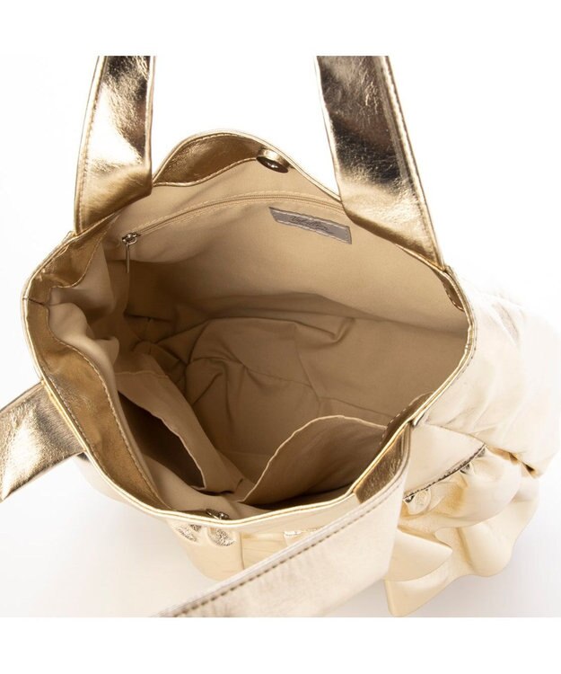 UNBILLION カシュカシュ cachecache / 合皮フリルトートバッグ ゴールド