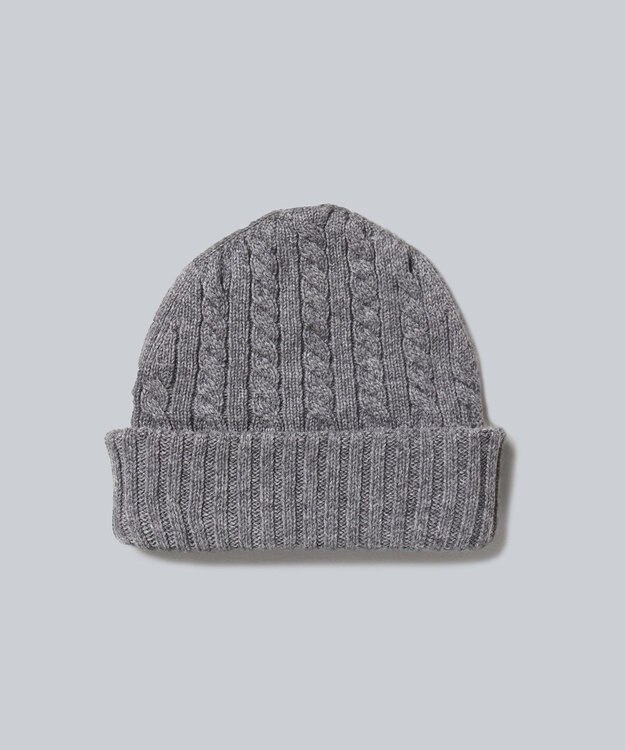 WHITE MAILS 【UNISEX】WOOL PAPER DOUBLE KNIT ケーブルビーニー グレー