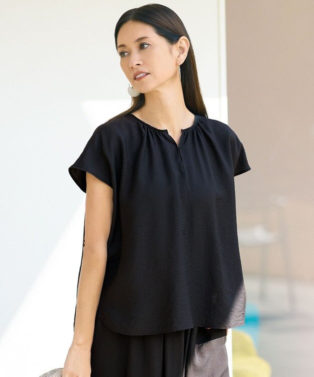 自由区 S 【カタログ掲載・人気素材・新型登場・セットアップ対応】エアリーツイルプルオーバー ブラウス ブラウン