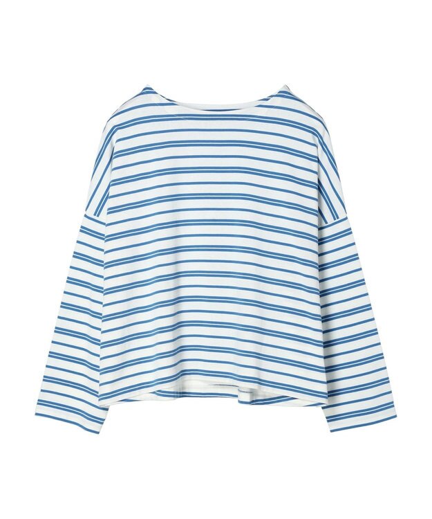 AMERICAN HOLIC ボートネックボーダープルオーバー Blue