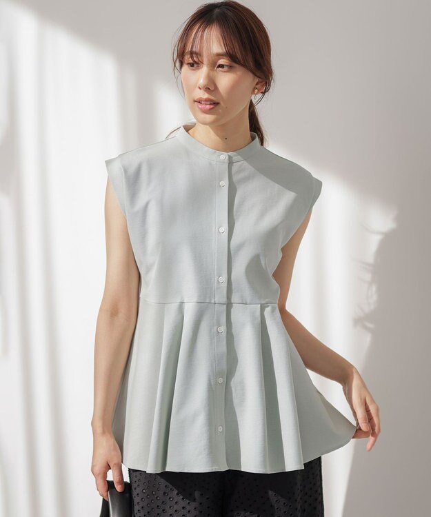 組曲 S 【先行予約】ツイルジャージーペプラム カットソー スモーキーミント系