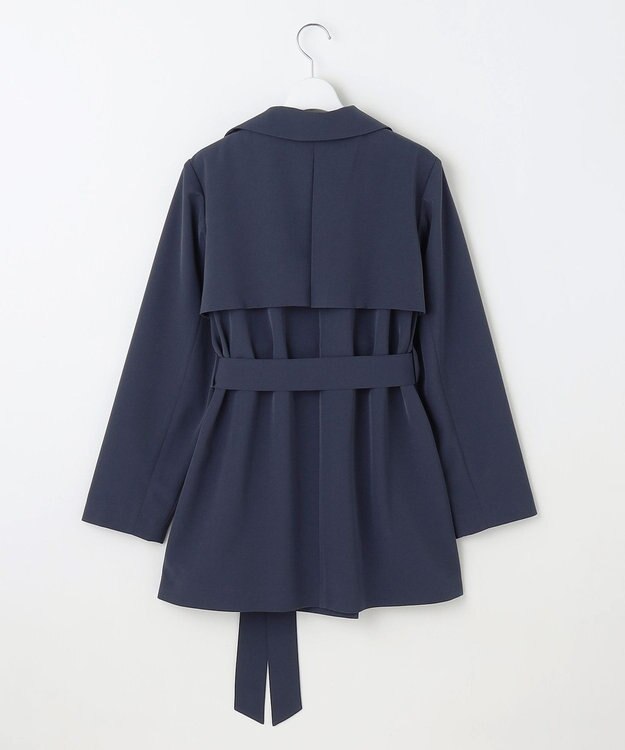 自由区 【洗える】エアフロートレンチ コート ネイビー