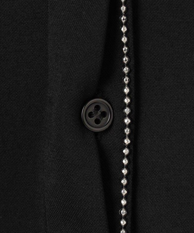 ICB 【洗える】コンパクトモクロディ バンドカラーカットソー［ボールチェーン］ ブラック系