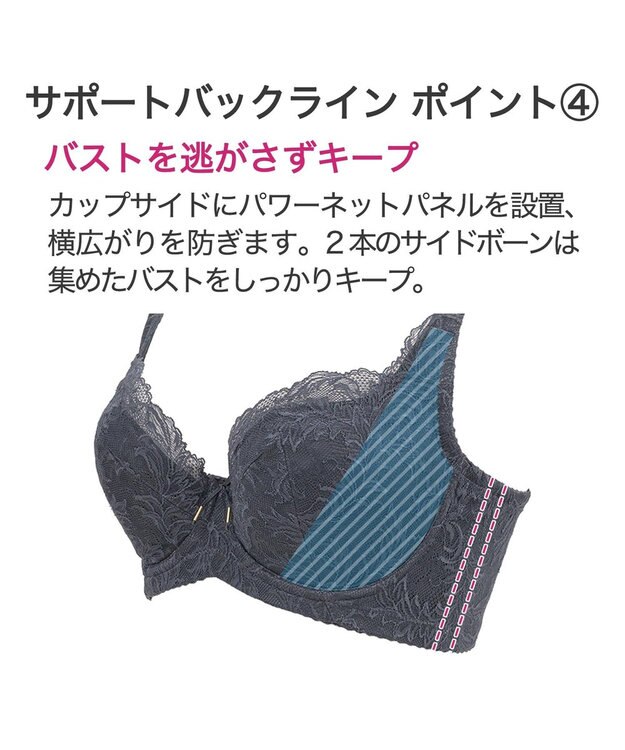 BRADELIS New York 【BRADELIS New York / コンパクト補整ブラ】サポートバックラインブラ22A1 チャコール