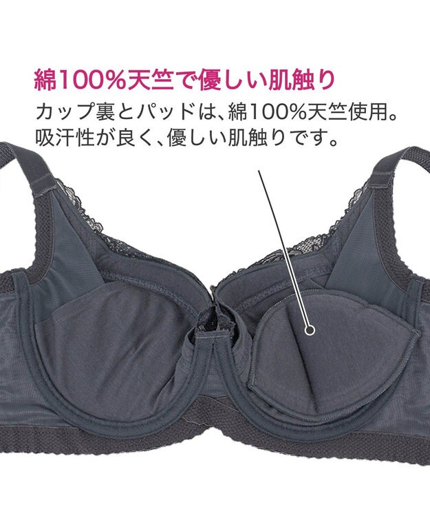 BRADELIS New York 【BRADELIS New York / コンパクト補整ブラ】サポートバックラインブラ22A1 チャコール